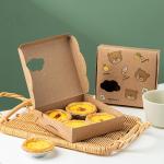 Eco Friendly Kraft Paper Fold Food Packaging Boxes for Bakery Boxes Cookie Box Designs for sale