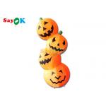 PVC Inflatable Halloween Decoration 4.9ft Pumpkin Shape LED Blown Up Model for sale