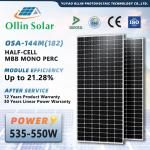 China 144 Cell 182mm 10bb Mono Solar Module Panel 550W 560W 570W 580W 590W 600W for sale