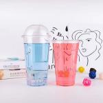 24oz Pet Beverage Disposable Drinking Cup Plastic Cups With Lids Recyclable for sale