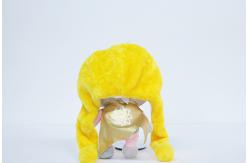 China High Elasticity Plush Animal Hats , Yellow Chicken Design Plush Winter Hat supplier