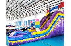 China ROHS Ice Cream Bouncer Outdoor Inflatable Water Slides With Pool supplier
