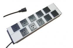China Metal 10 Way Australia Relocatable Power Taps , Electrical Power Bar Flat Plug supplier