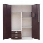 Light Grey Double Door Electrostatic Metal Wardrobe Closets for sale
