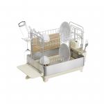 Multifunctional Kitchen Folding Dish Rack , Stainless Steel Dish Drainer and Organizer