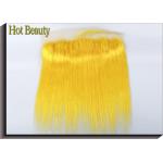 Customized Yellow Human Hair Virgin Lace Frontal Straight Durable Swiss Lace for sale
