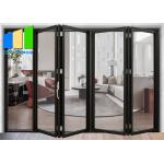 Aluminium Windproof Folding Glass Door For Apartment With Double Glazed Glass for sale