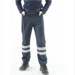 HRC2 Flame Resistant Pants Navy Fire Retardant Work Pants With Reflective Stripes for sale