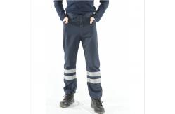 China HRC2 Flame Resistant Pants Navy Fire Retardant Work Pants With Reflective Stripes supplier