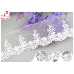 Vietnam Floral Nylon Mesh Lace Trim With Cotton Embroidery Patterns for sale