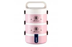 China 3-layer Plastic Bento Lunch Box Microwaveable And Insulated Round Lunch Box supplier