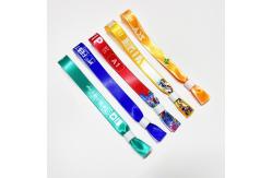 China Customization Logo Polyester Woven Cloth Wristbands Concert Promotion Events Gift Adjustable Length supplier