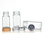 120Ml 90Ml Glass Spice Jars With Shaker Pour Lid Square 4Oz Spice Jar For Kitchen for sale