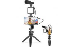 China ODM Multifunctional Live Stream Holder Mobile Phone Tripod Mount With LED Light supplier