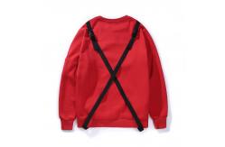 China Black Blank Cotton Oversized Crewneck Sweatshirt With Front Pocket No Hood supplier