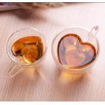 ISO9001 Transparent Glass Custom Drinking Cups Gift Heart Shaped 200ml-300ml