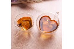 China ISO9001 Transparent Glass Custom Drinking Cups Gift Heart Shaped 200ml-300ml supplier