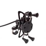 5V 2.5A Motorcycle Cell Phone Holder , Handlebar Dirt Bike Cell Phone Mount for sale