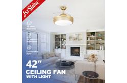 China Transparent Hidden Blade Ceiling Fan with LED Light 1stshine Luxury European Design supplier