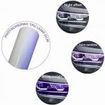 TPU White to Purple Headlight Film Anti-Scratch Heat Repair High Clear Protection Film for Car Lamps 30cm*15m for sale