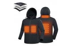 China Graphene Electric Heated Vest Jacket Fast heating With Detachable Hood OEM supplier