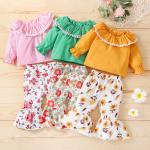 Trumpet Sleeve Spring Children'S Clothing Two Piece for sale