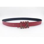 Women Fashion Shiny Red Dressy Rhinestone Belts Customized Size 95 - 125cm Length for sale