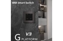 China Controlling Light KNX Wall Switch 24V Tempered Glass Frame With Plastic Modular supplier