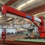 1.5t 6m Loading Telescopic Vessel Ship Deck Cranes For Cargo Lifting