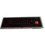 69 keys Rear panel mount Black Industrial USB Keyboard  with chamelone backlight trackball