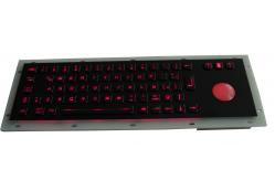 China 69 keys Rear panel mount Black Industrial USB Keyboard  with chamelone backlight trackball supplier