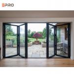 Anodized Aluminum Folding Doors Low - E Glass  Interior Bi Folding Door for sale