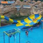 100sqm 200sqm Fiber Glass Pool Slide U Shaped Slalom Water Slide for sale