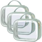 Shockproof And Durable Clear Green Cosmetic Bags With Handle for sale