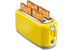 China Bread Centering Function 4 Slice 2 Slot Long Toaster White Yellow supplier