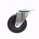 Black Light Duty Caster Wheels 3 Inch Rubber Caster Wheels 75mm Rotating Smooth Running for sale