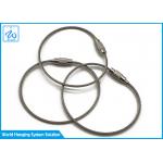 Luggage Tag Wire Buckle Cable Loop Key Ring , Stainless Steel Wire Rope Keychain for sale