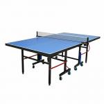 China Schools Clubs and Community Centers Foldable Table Tennis Table with Blue Side Wheel Φ75mm 4-pcs for sale