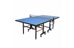 China Schools Clubs and Community Centers Foldable Table Tennis Table with Blue Side Wheel Φ75mm 4-pcs supplier