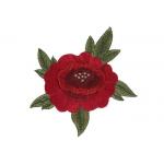 Red Flower Embroidered Applique Patches Sew On 16*16 cm For Clothing Decoration for sale