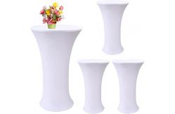 China White Spandex Stretch Cocktail Table Covers 4pc 32x43 inch Round supplier