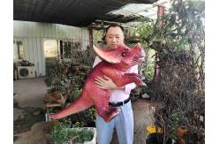 China Red Baby Customization Dino Hand Puppet For Amusement Park supplier