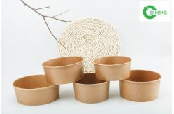 China 165mm Diameter 1300ml Kraft Paper Bowls With Double PE Coating And Lids supplier