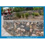 Anti - Corrosion Gabion Rock Wall Cages , Hexagonal / Square Gabion Mesh Cages for sale