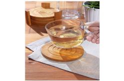 China round shape bamboo cup coaster tea coaster with coaster holder and hot sell supplier