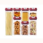 Airtight 7 Pieces Plastic Cereal Containers With Easy Lock Lids Transparent for sale