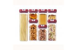 China Airtight 7 Pieces Plastic Cereal Containers With Easy Lock Lids Transparent supplier