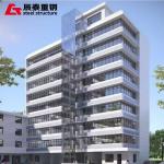 Multi Storey Prefabricated Steel Structure Office Building With EPS Big Wave Tile Roof And Engineer Instruction for sale