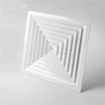 White 4 Way Air Ventilation Grille Anodized 500x500mm Fixed Blade for sale