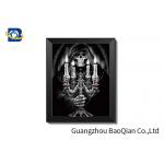 Framed 3d Pictures Of Skull , Stock 3d Wall Poster With Black Frame